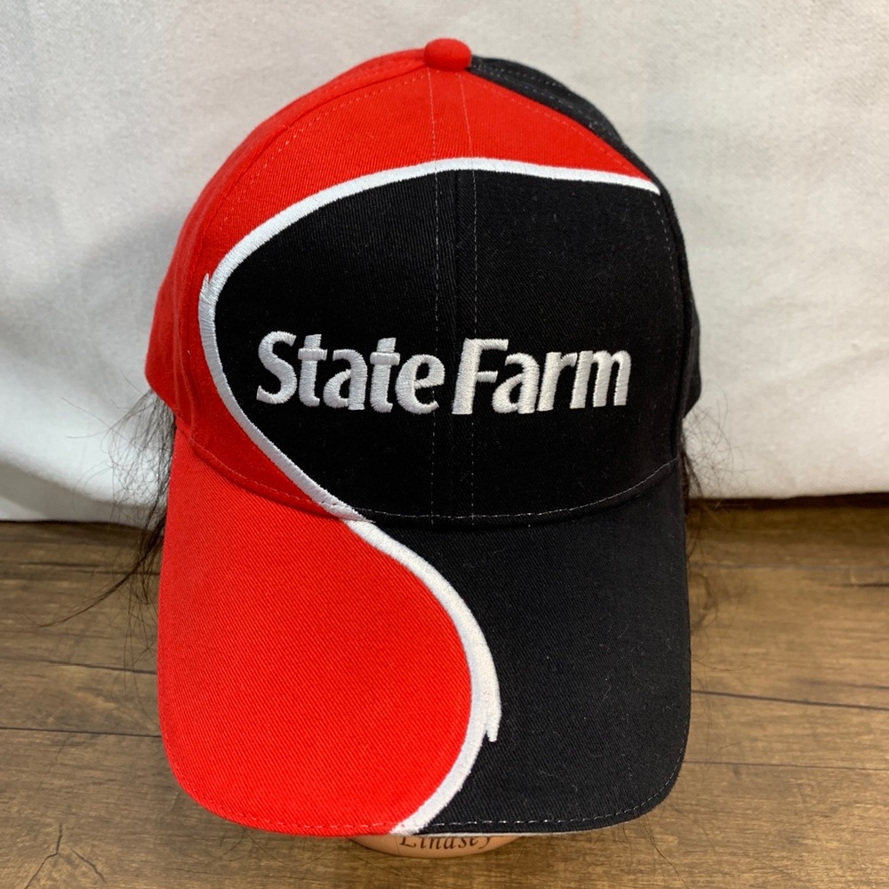 State Farm strapback hat cap red back 2010